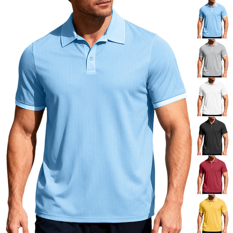 Herrer nan Poloshirt med strukturstrik og smalt snit Skovae