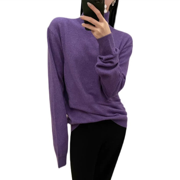 Dame rullekrave sweater lavet af luksuriøs kashmir-blanding med afslappet pasform Stilla