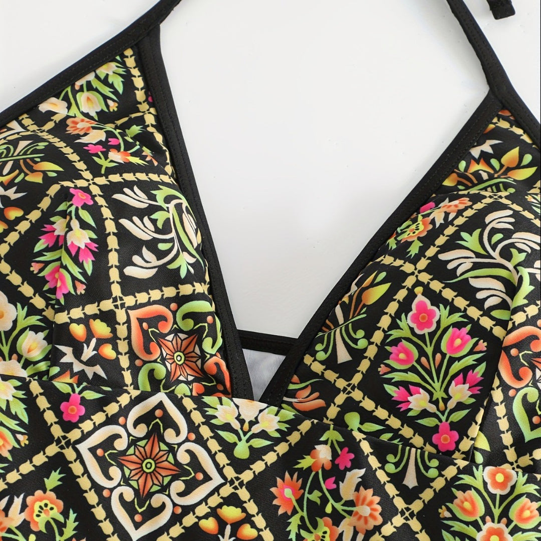 Dame One-piece badedragt med fashionable floralsk design Skovae