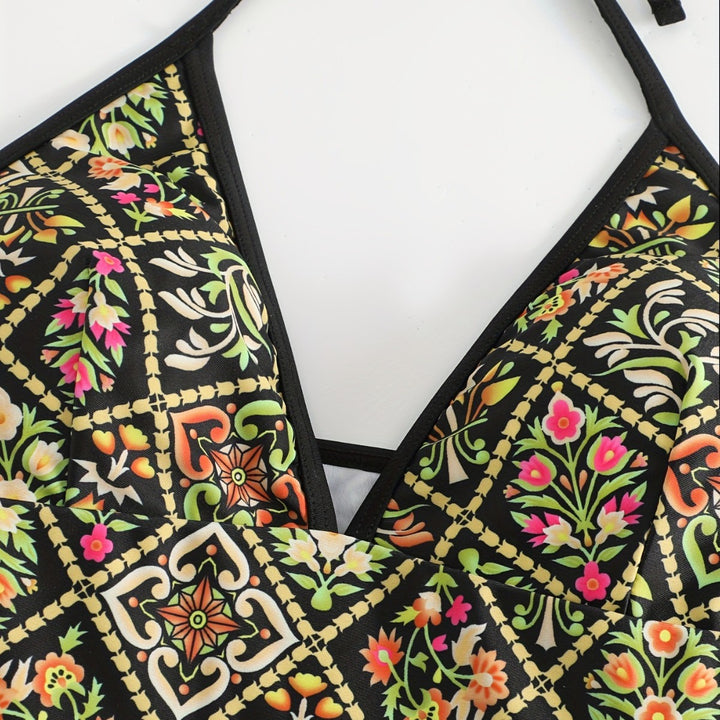 Dame One-piece badedragt med fashionable floralsk design Skovae