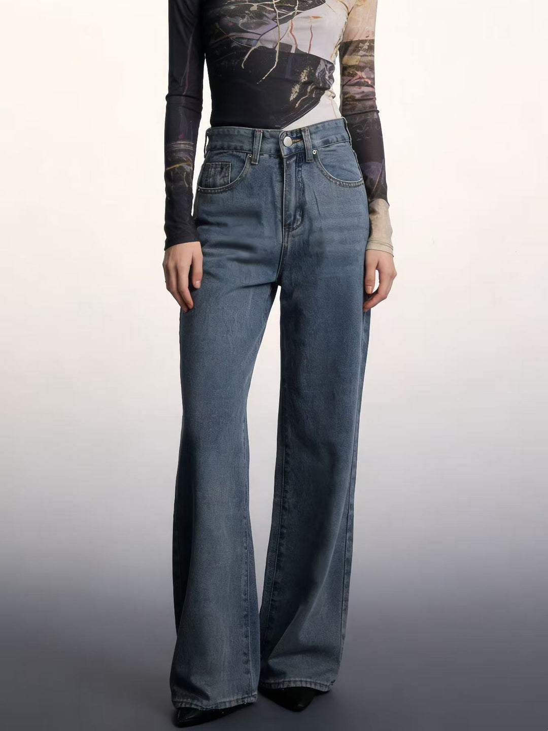 Dame Vidde High-Waist Jeans med særlige syningsdetaljer Skovae