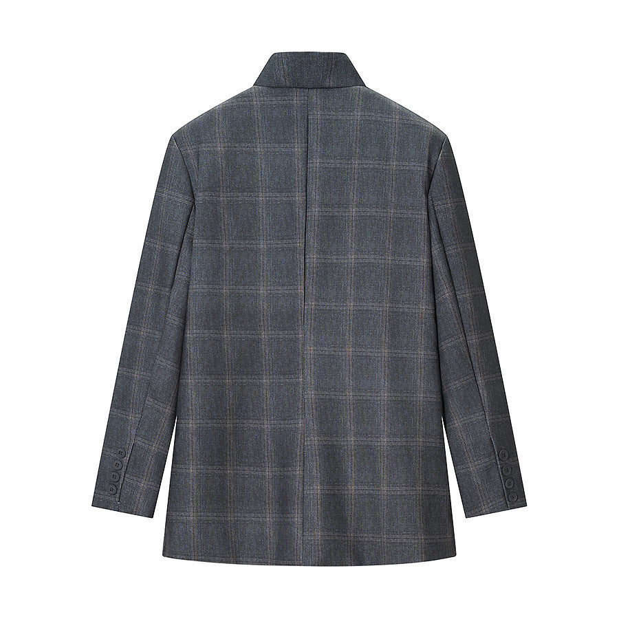 Kvindernes designer blazer med urban ternet mønster Stilla