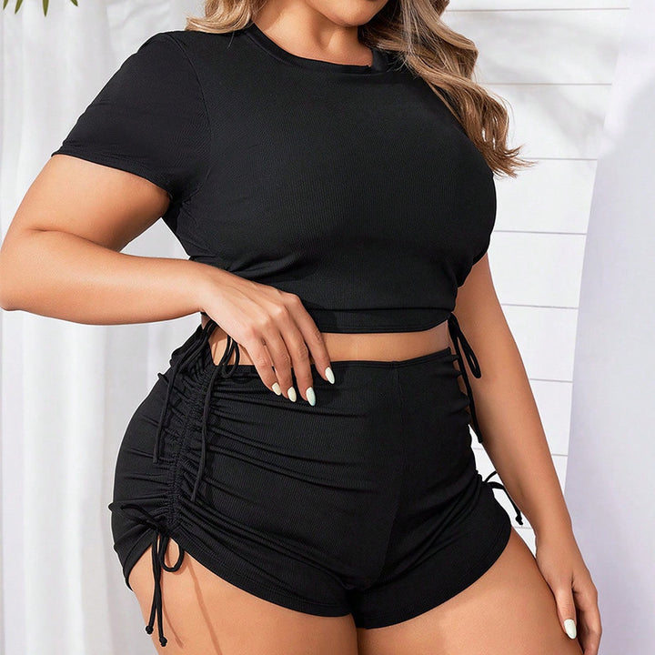 Damer Sporty Crop-Top og Shorts Sæt Skovae 1779791223