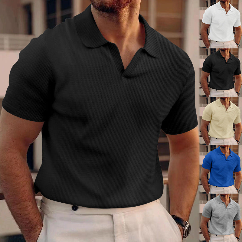 Herre mode kortærmet polo-shirt lavet af åndbart strukturstof Stilla