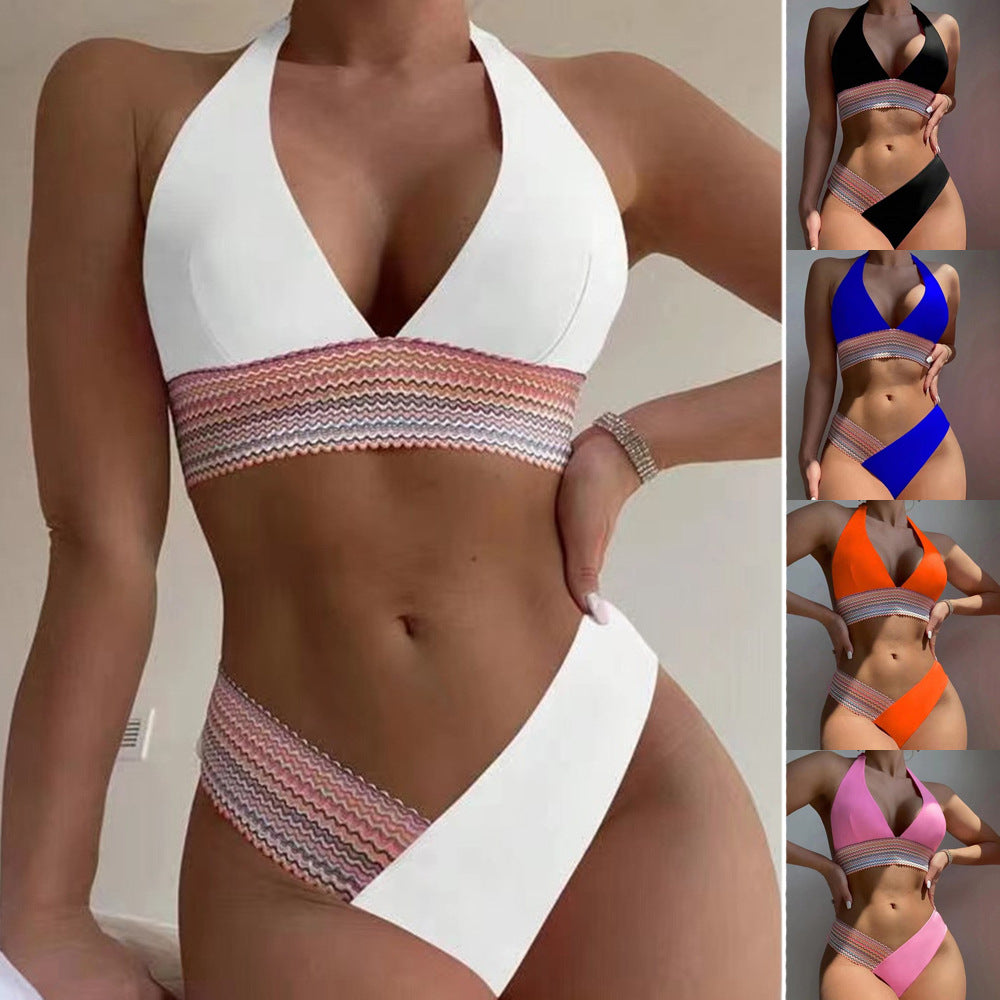 Dame Triangel-Bikini-Sæt med moderigtigt viklebånd Skovae