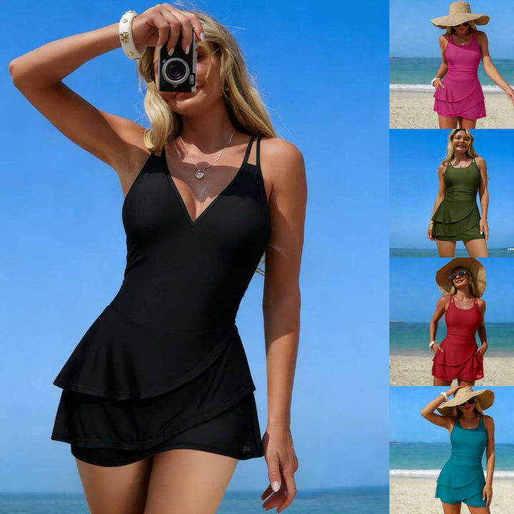 Dame Sporty badedragt med ruffles detaljer Skovae