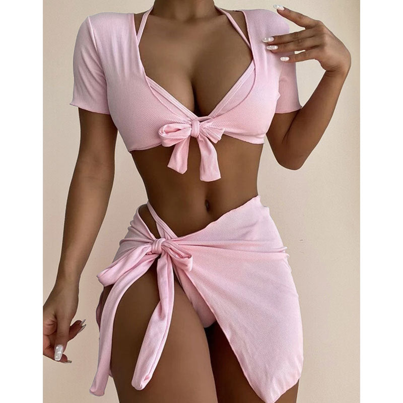 Dame Crop-Top og Wrap Skirt Sæt Skovae
