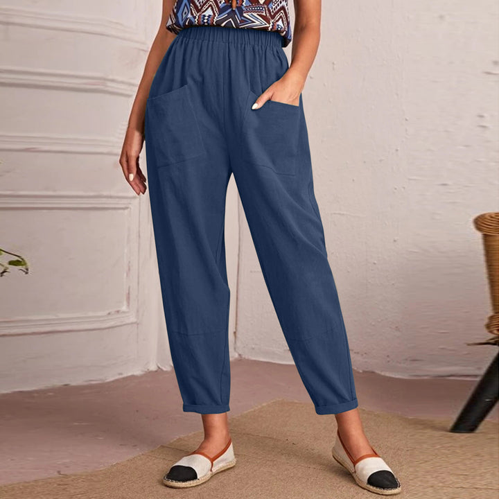 Dame Relaxed Fit Bukser med elastisk talje og praktiske lommer Stilla