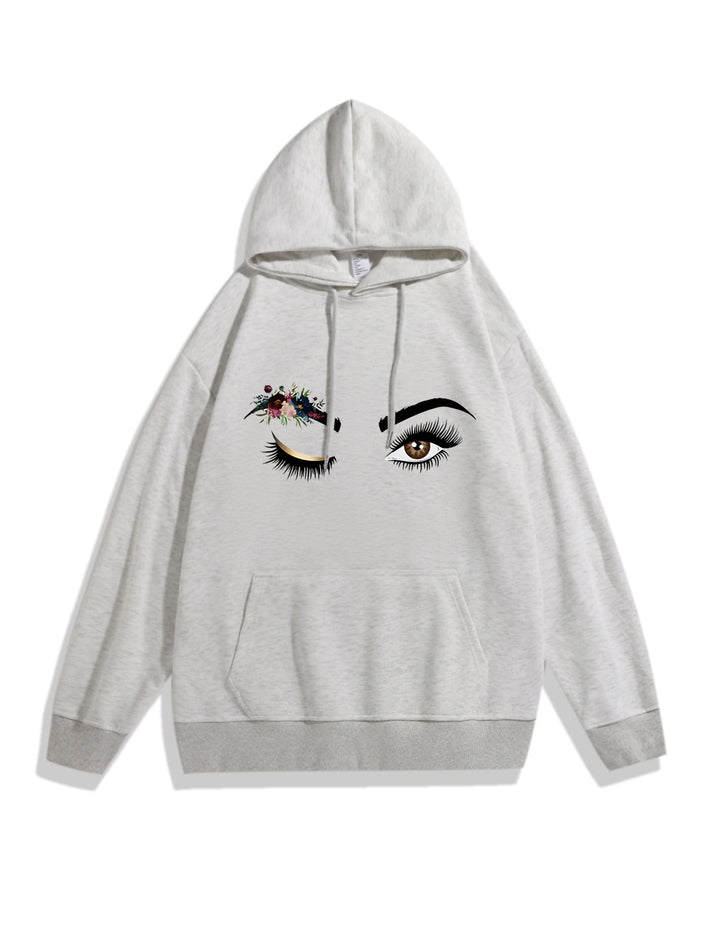 Dame Hoodie med Kreativt Øje Motiv Skovae