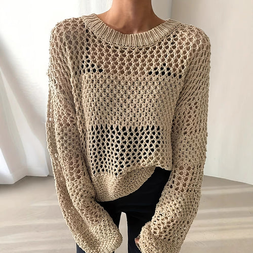 Femme Oversized Åben Strikpullover Stilla