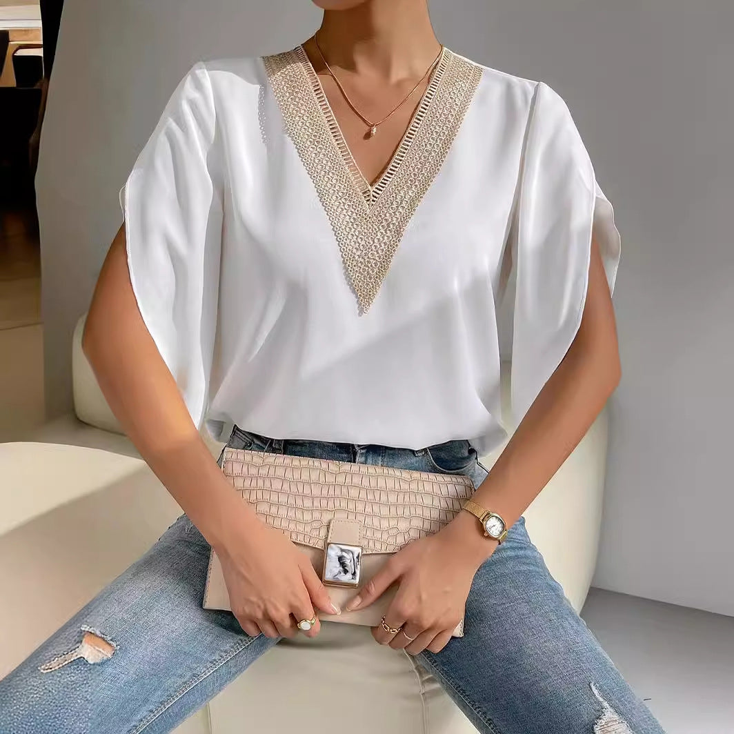 Damebluse med spidsdekoration Stilla