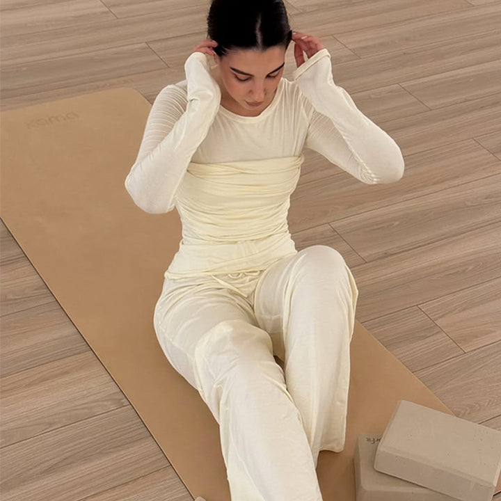 Dame Sporty Jumpsuit med Rynker og Lange Ærmer Stilla