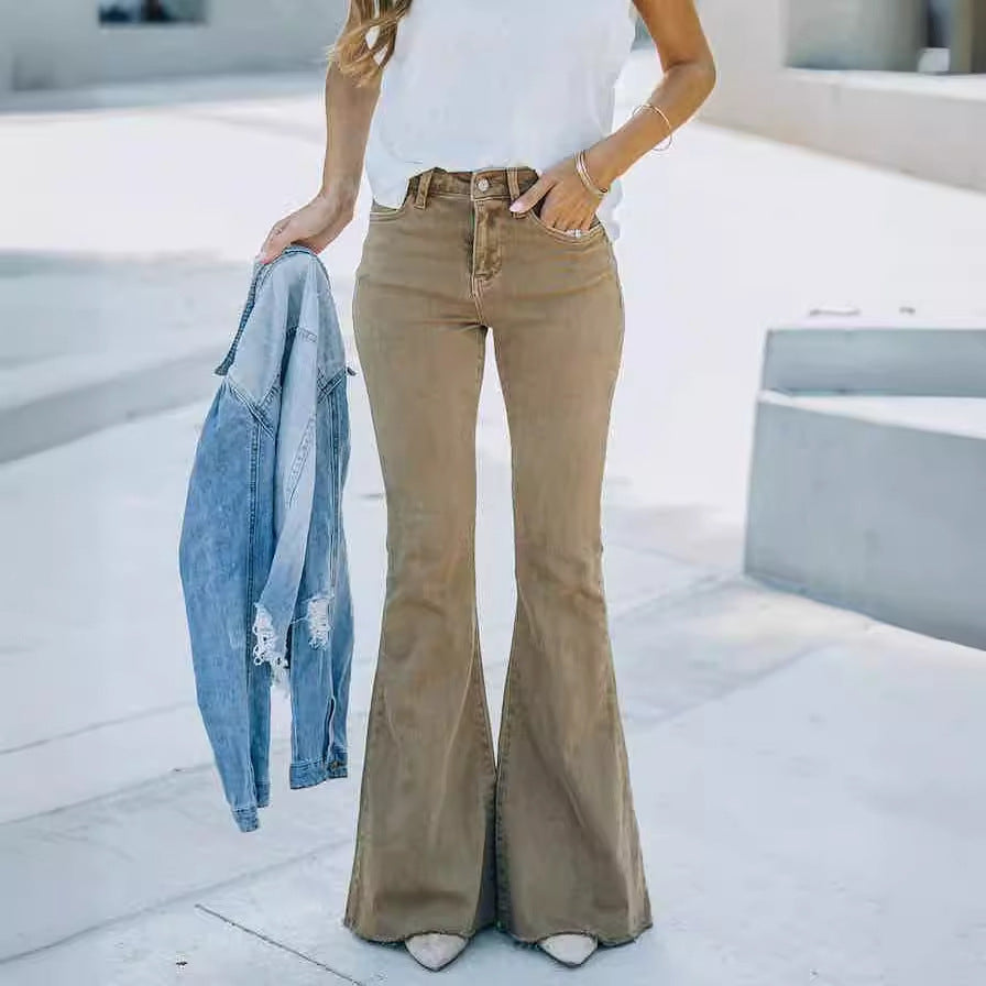 Dame Højt skårne Bootcut Jeans Stilla