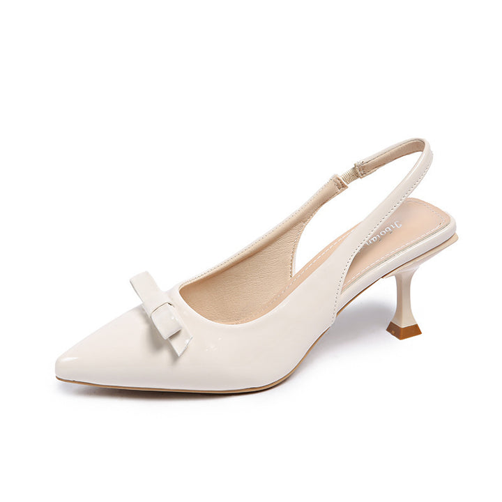 Dame Elegante Spidsestøvler Slingback Hælssko med Sløjfedetalje Stilla