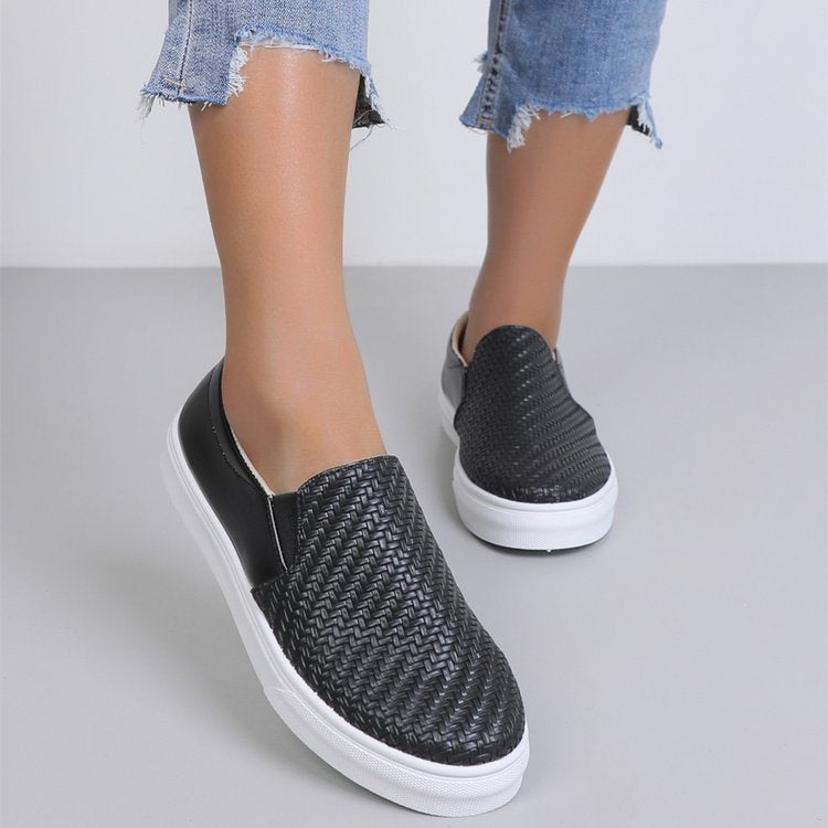 Dame Slip-On Sneakers med struktureret overflade og fleksibel fodseng Stilla