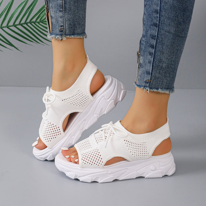 Dame mode-sandaler med luftig mesh-overflade og komfortabel hæl Stilla