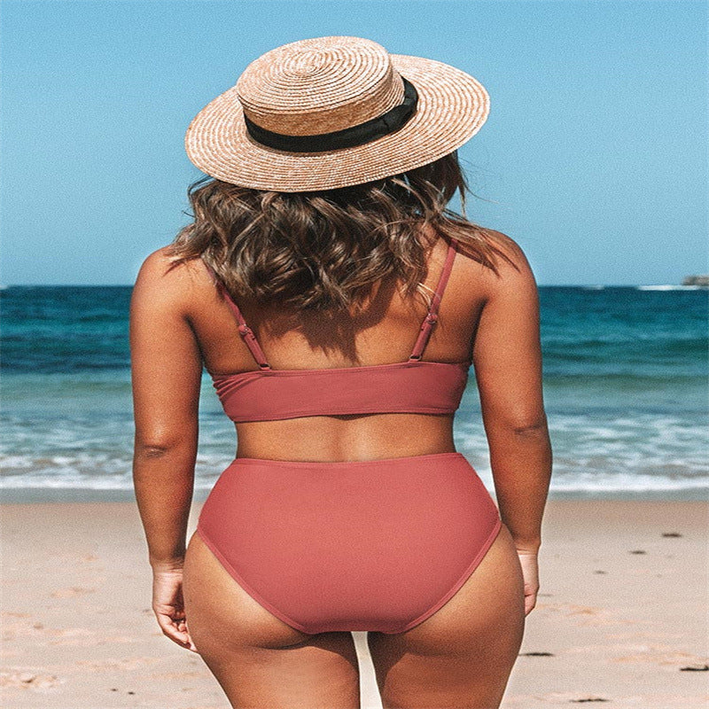 Dame Bikini-sæt med smart indpakningsdesign og høj talje Stilla