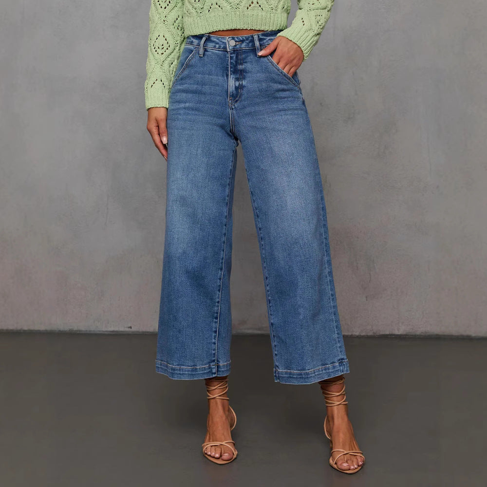 Damer Løst skåret jeans med høj talje og moderne kant Stilla