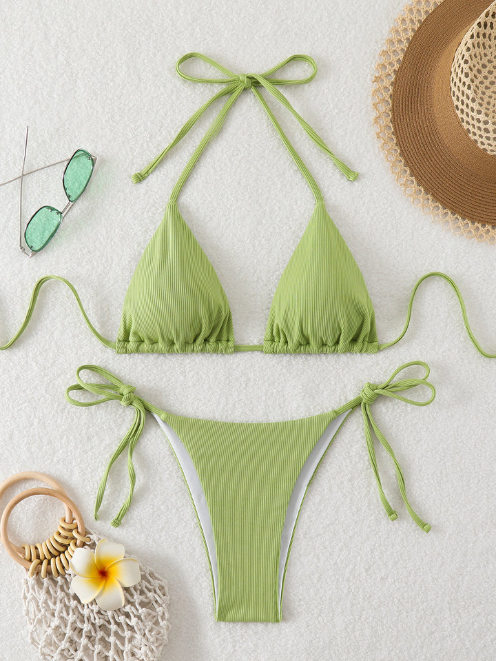 Dame Triangel-Bikini med justerbare stropper og raffinerede detaljer Skovae