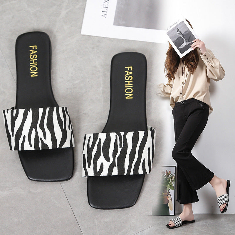 Dame Slide-sandaler med elegant leopardmønster og komfortabelt fodbed Stilla