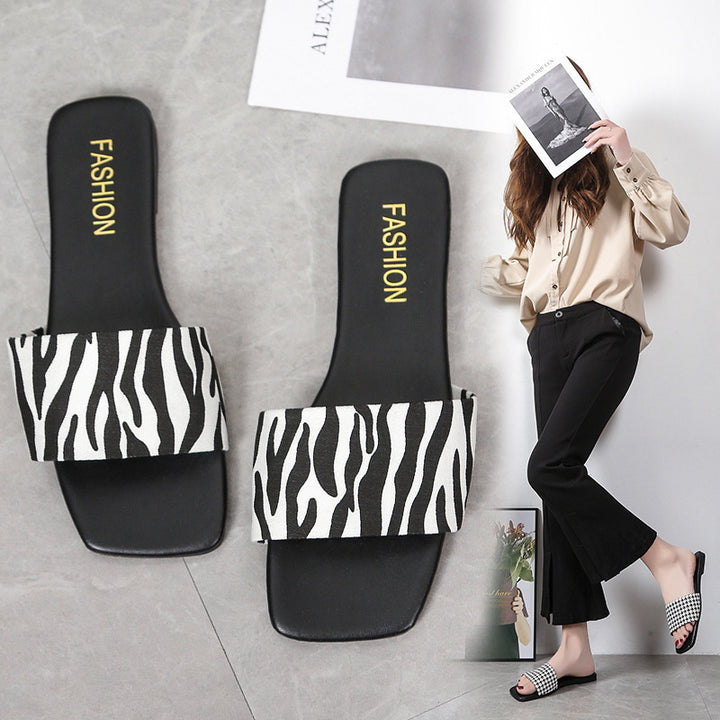 Dame Slide-sandaler med elegant leopardmønster og komfortabelt fodbed Stilla