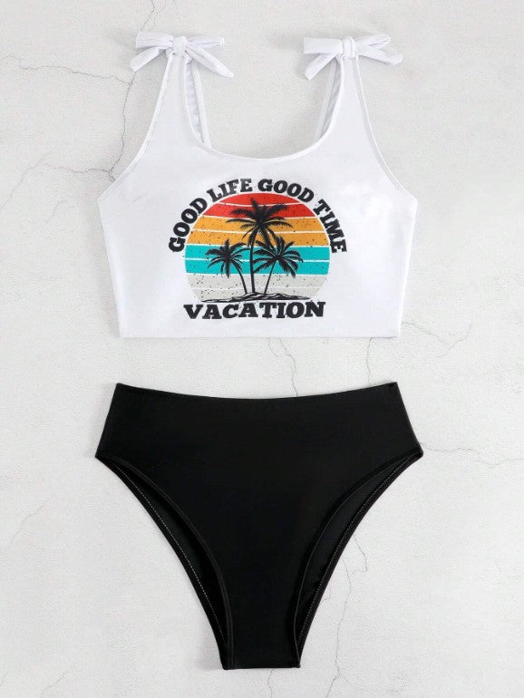Kvinder Grafiktryk Crop Top Badetøj Sæt Stilla