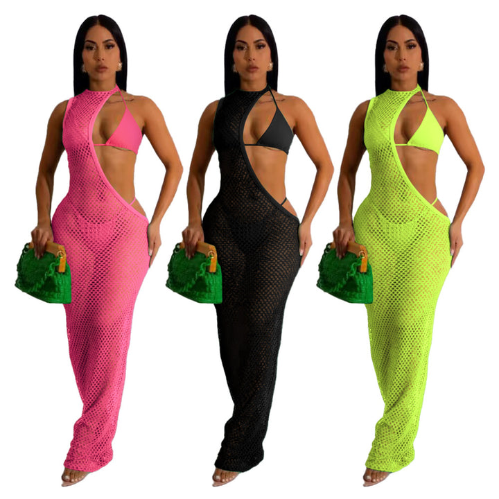 Dame trendy netkjole med asymmetrisk snit Stilla