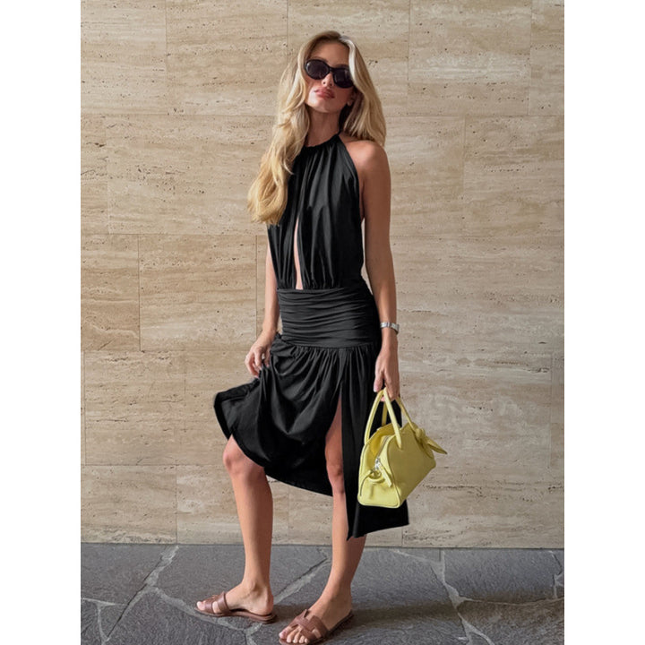 Damen Wickelkleid mit modischem Schnitt und elegantem V-Ausschnitt Skovae