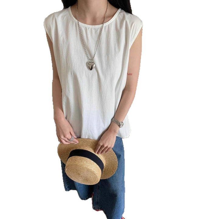 Dame Relaxed Fit Oversized Bomulds tanktop Stilla