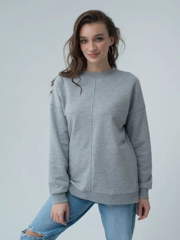 Dame oversized sweater med sidelommer og afslappet snit Stilla
