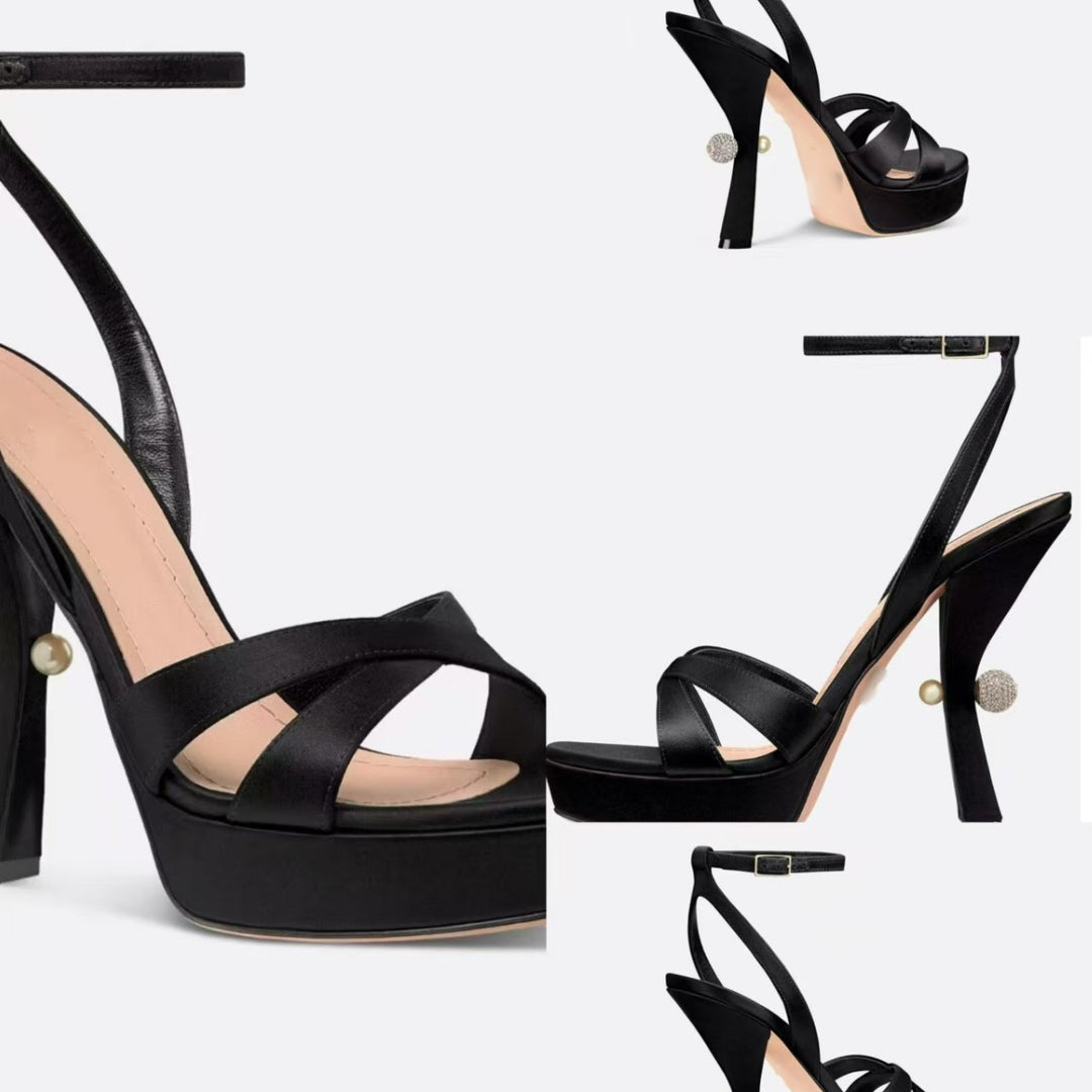 Femme Platform Højhælede Sandaler med dekorativt Ankebånd Stilla