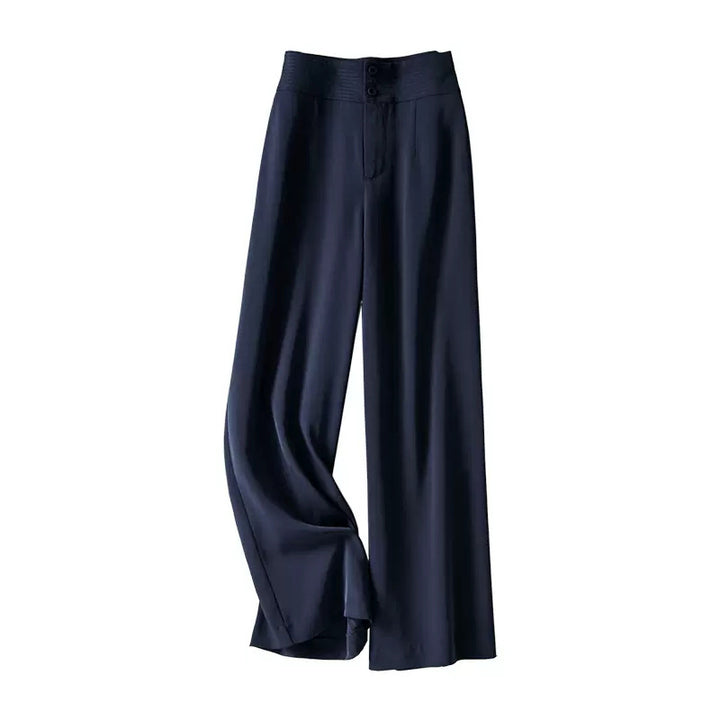 Dame bred High-Waist-bukser i flydende materiale med smart snit Stilla