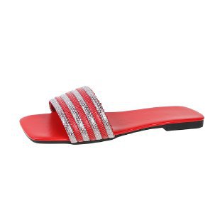 Dame Slip-On Sandaler med glitrende stribedesign Stilla