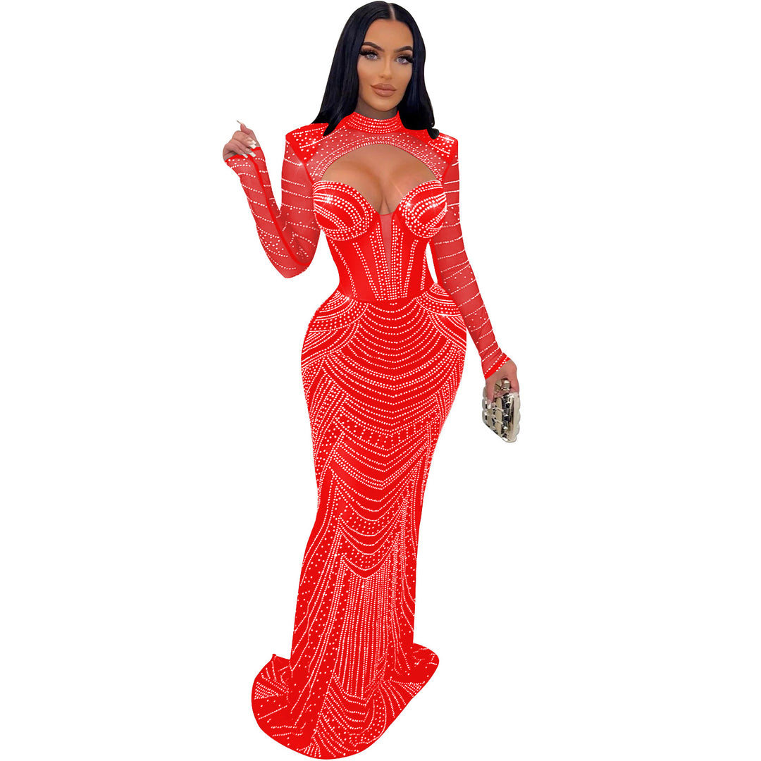 Damer Glamourøst Aftenkjole med Cut-Out-design og Rhinestone dekorationer Stilla