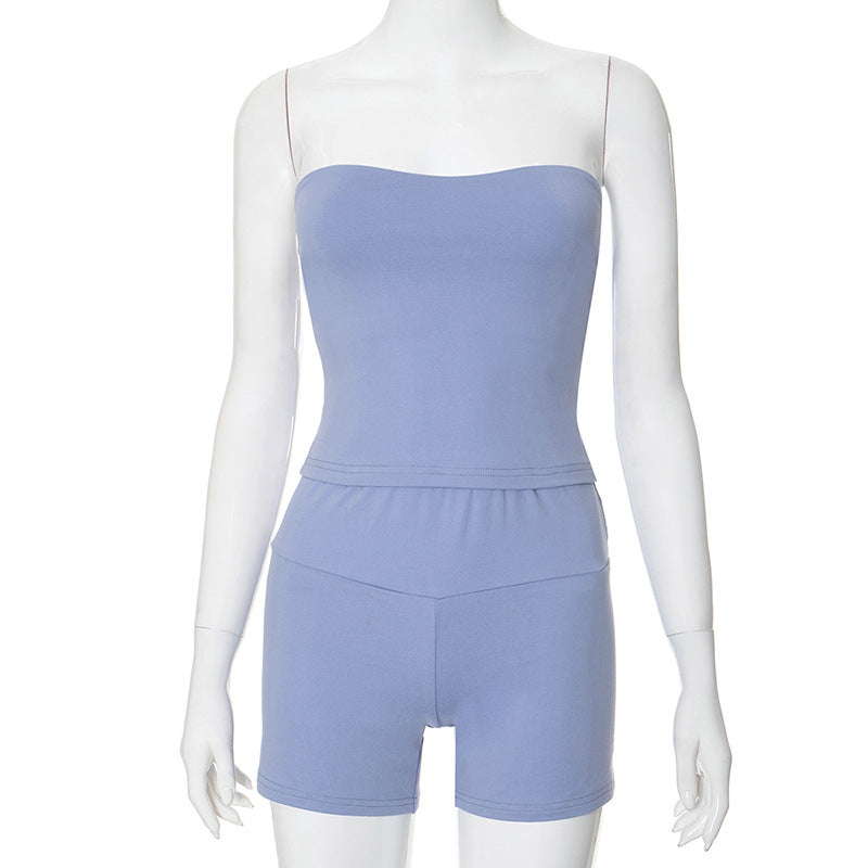 Dame Stropløs Playsuit med Elastisk Bånd Stilla