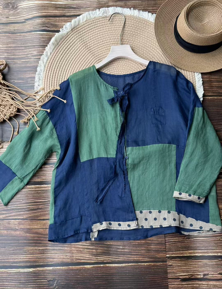 Dame Fritid Patchwork Tunika Shirt Stilla