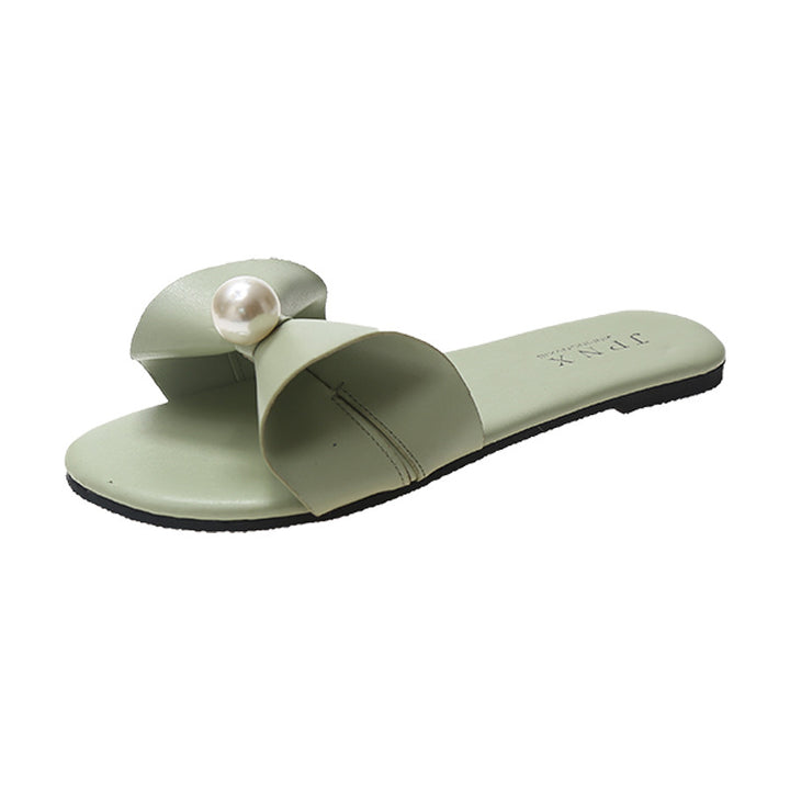 Dame moderne Slide Sandaler med perlemorsfarvet sløjfedetalje Stilla