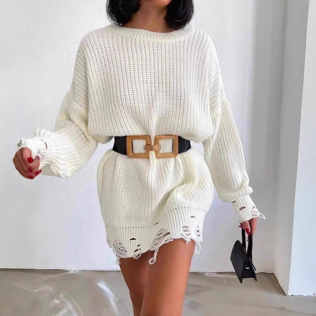 Dame Oversized Strikpullover med unikke ribstrukturer og moderigtige cut-outs Stilla