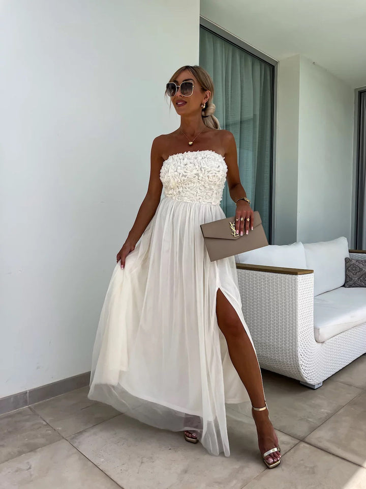 Stilla | Elegant Blomster Bustier Maxikjole