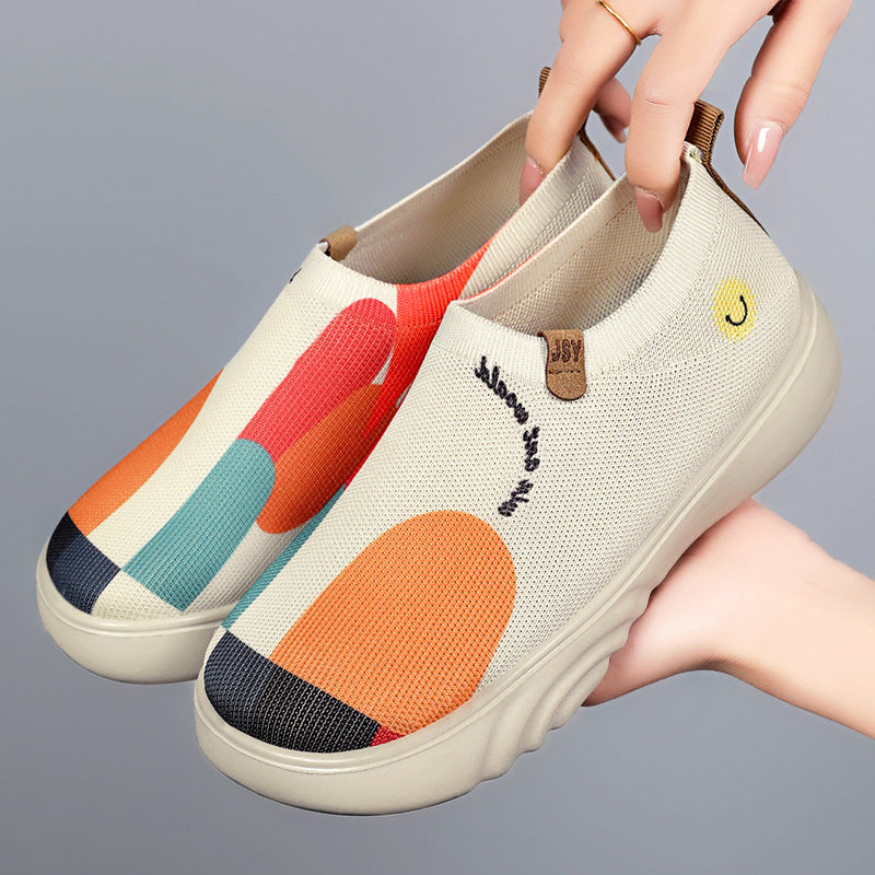 Dame Mode Slip-On Sneakers med farverigt design og elastisk overmateriale Stilla