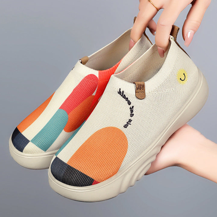 Dame Mode Slip-On Sneakers med farverigt design og elastisk overmateriale Stilla