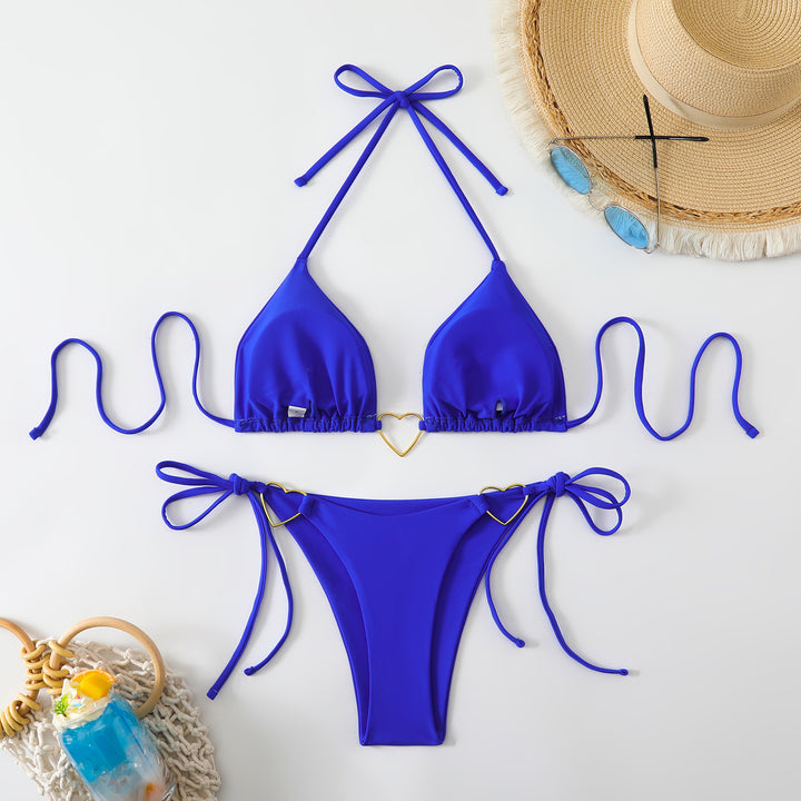 Dame trekant-bikini med stilfulde hjerte-accenter Skovae