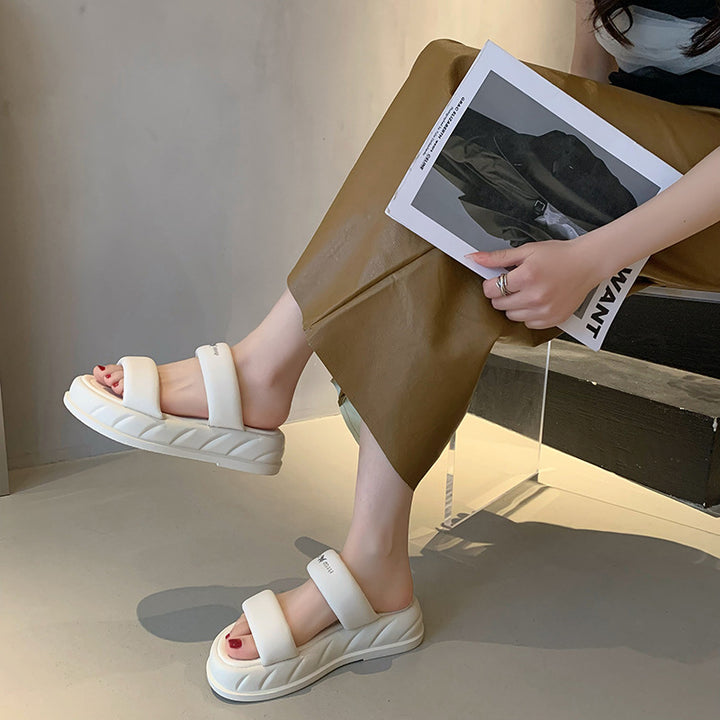 Dame Sommer Slide Sandaler med bredt polstret rem og skridsikker sål Stilla