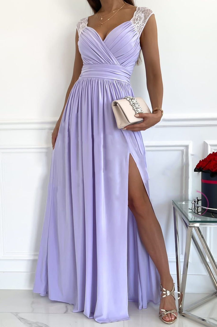 Dame Elegante Højslids-Maxi-Kjole Stilla 1751429438