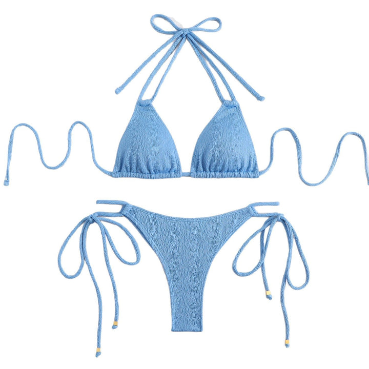 Dame Struktureret Bikini Sæt med Bindebånd Stilla