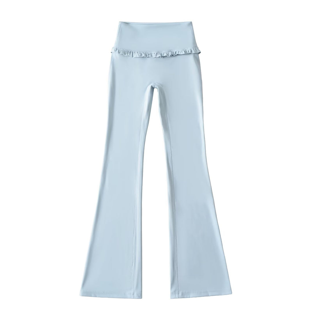 Dame leggings med flæsebund og figursyet snit Stilla