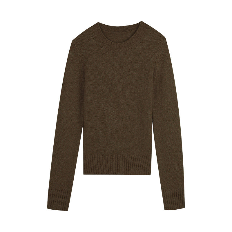 Dame elegant strikpullover med fin tekstur og tidløst rundhalsudskæring Stilla
