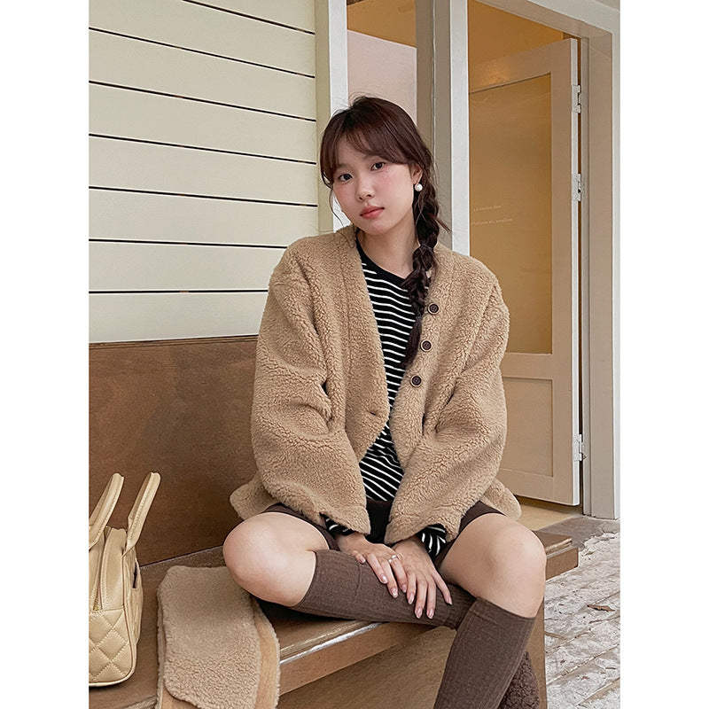 Damer casual fleecejakke med oversized snit og smart krave Stilla