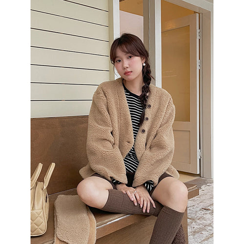 Damer casual fleecejakke med oversized snit og smart krave Stilla