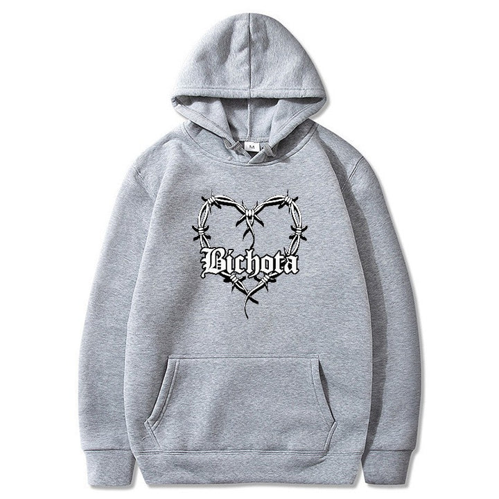 Kvinders hoodie med unikt hjerte design og broderet skrift Skovae